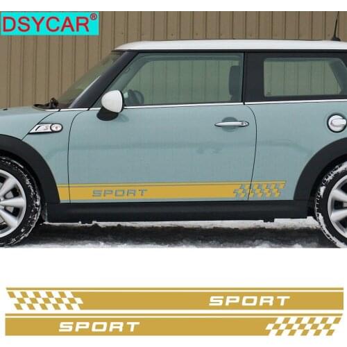 DSYCAR 1Pair Car Side Door Sticker Decals Vinyl Sport Car Decal Accessories-styling Car Styling for All MINI Cooper Decals New