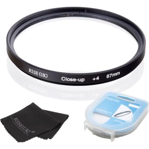 HOT SALE RISE(UK) 67mm Close-Up +4 Macro Lens Filter for Nikon Canon SLR DSLR Camera + filter case + gift