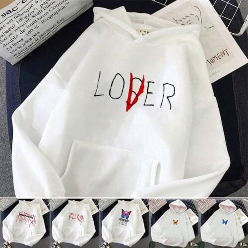 Harajuku Full Sleeve Hoodie Gothic Print Sweatshirt Letter Print Unisex Hoodie Women Men Tops Black White Funny Creative Hoodies