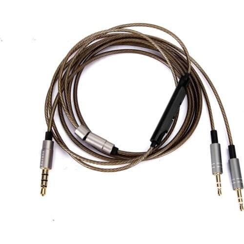 For XiaoMi headest cable with microphone Audio Cable For Mi Headphones Replacement cable 1 male 3.5mm to 2 male 2.5mm