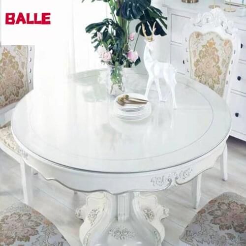 BALLE 1.5mm Round PVC Transparent Table Cover Tablecloth Protector Desk Pad Soft Glass Dining Heavy Duty Plastic Mat