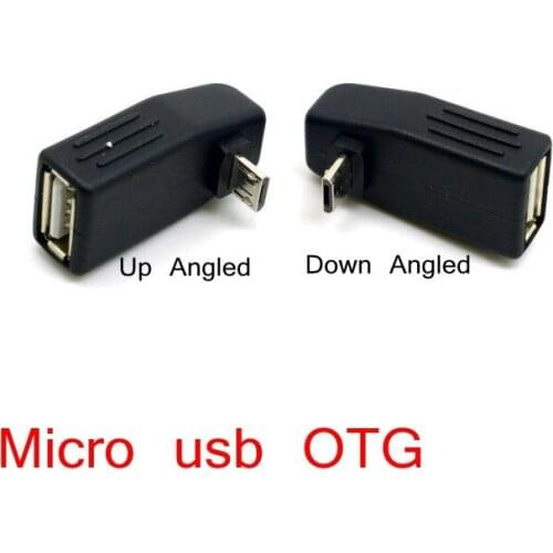 Left & Right & Up & Down Angled Micro USB male to USB 2.0 female Host OTG adapter Connector