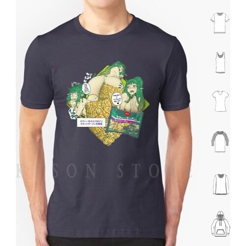 Instant Ramen Wood Elf T Shirt Diy Big Size Cotton Hentai Manga Doujin Doujinshi Lewd Oppai Waifu Sexy Boobs Ass