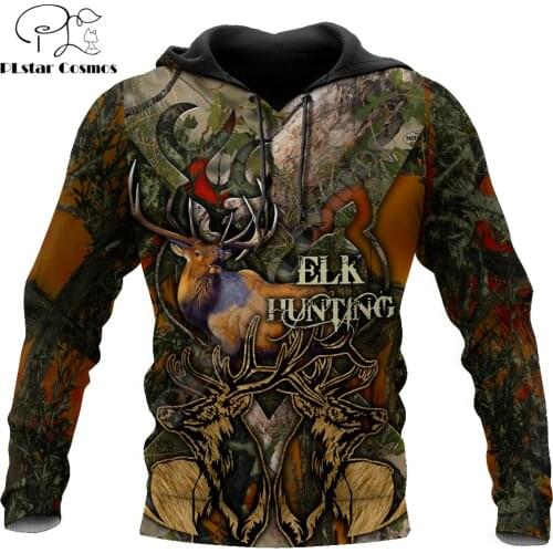 Beautiful ELK Hunting 3D Printed Fashion Mens Autumn Hoodie Sweatshirt Unisex Streetwear Casual Zip Jacket Pullover KJ548