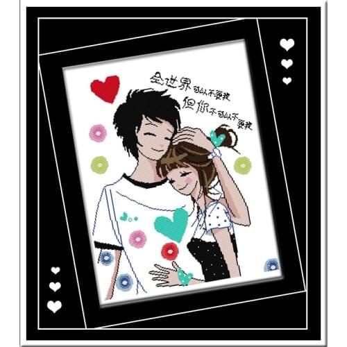 Loving me cross stitch kit people 18ct 14ct 11ct count print canvas stitches embroidery DIY handmade needlework