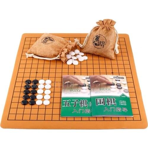 International Go Game Chess Set Pieces Chessboard PU Portable Folding Cloth Bags Kid Puzzle Entertainment Board Games