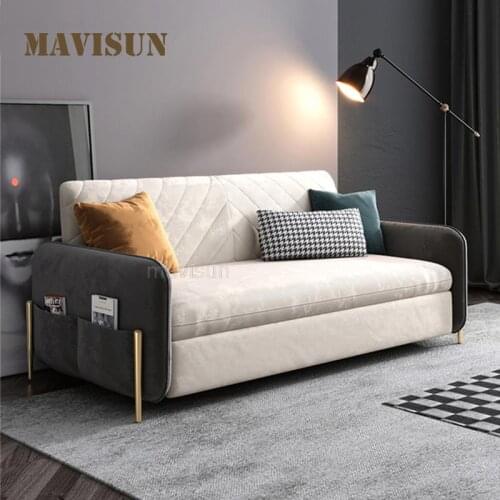 New Storage Chair Bed For Bedroom Modern Folding Sofa Living Room Armchairs Upholstered Love-Seat Sofa Couch Light Luxury Green