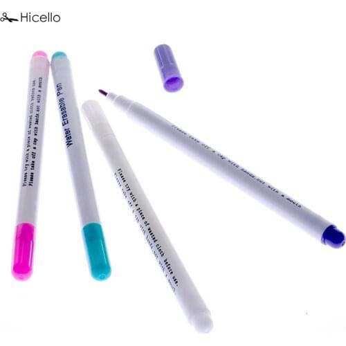 Genuine Hicello 4pcs Water Erasable Pens Fabric Markers Soluble Cross StitchGrommet Ink Marking Pens DIY Needlework Home Tools