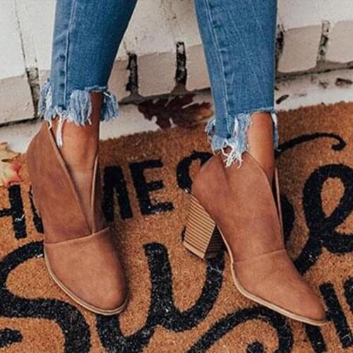 Autumn women boots retro ladies ankle boots platform square high heels fashion women boots