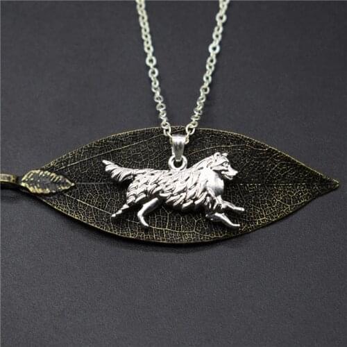 Elfin Australian Shepherd Necklaces Gold Silver Color Dog Jewellery Australian Cattle dog Pendant Necklaces Women Men Jewellery