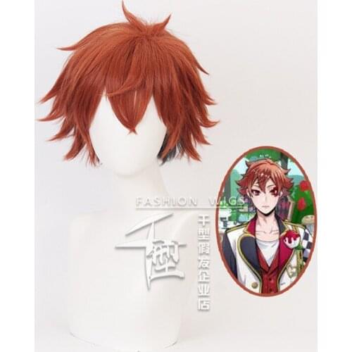 Anime Twisted Wonderland Ace Trappola Short Wig Cosplay Costume Heat Resistant Synthetic Hair Men Women Wigs + Wig Cap