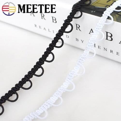 10M Meetee U-Wave Lace Trim Ribbon Centipede Braided Laces Band Curved Edge DIY Sewing Wedding Dress Buttonhole Cloth Accessory