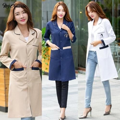 Beautician work clothes summer autumn winter wear dental health suit uniform laboratory work clothes pet shop work long coat