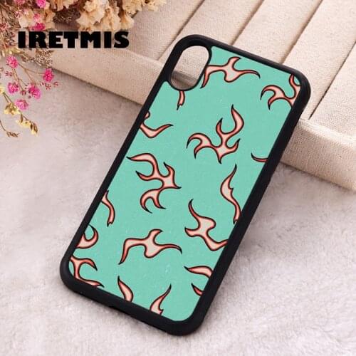 Iretmis 5 5S SE 2020 phone cover cases for iphone 6 6S 7 8 Plus X Xs Max XR 11 12 MINI Pro Soft Silicone aesthetic flame design