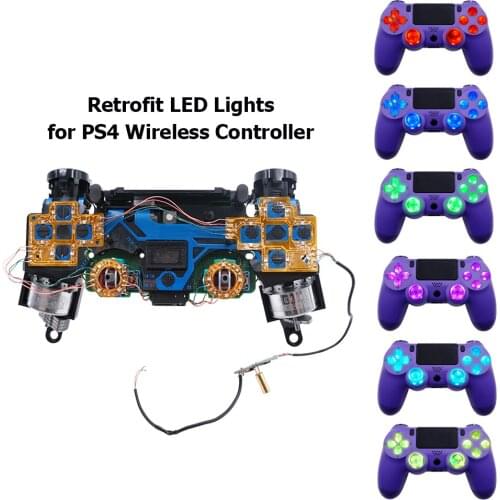 6-Color Luminated D-Pad Thumsticks Face Buttons DTF LED Kit for PS4 Controller Electronic Machine Accessories