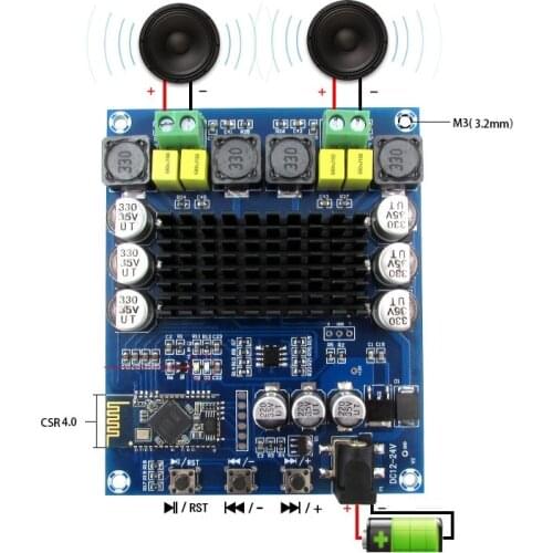 TPA3116D2 120W+120W Wireless Bluetooth 4.0 Audio Receiver Digital Amplifier Board