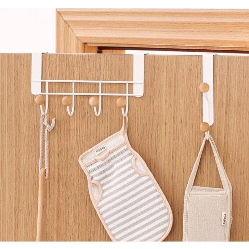 Home Door 2/4 Hook Rack Metal Clothes Storage Rack Portable Bedroom Kitchen Bathroom Door Clothes Hat Hook Cabinet Door Rack