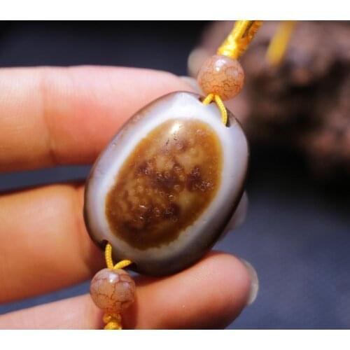 Magic Tibetan Top Grade oily Agate Goat Eye Heaven Eye dZi Bead Pendant Carving From LKbrother Sauces
