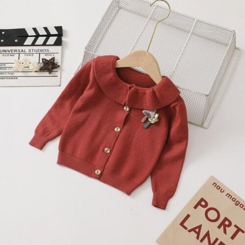 Girls knit sweater 2021 autumn winter new Korean fashion cardigan sweater kids winter clothes toddler cardigan girls sweaters