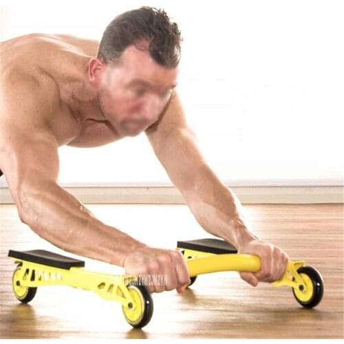 WY-11 Home 4 Wheel Ab Roller Steel Power Roller Ab Coaster Abdominal Muscle Wheel Breaststroke Abdomen Trainer Fitness Equipment
