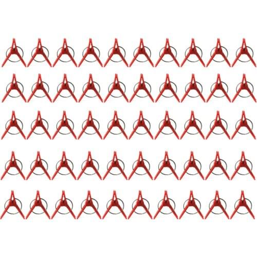 Plant Clip Garden Rust-proof Vegetable Weatherproof Flower Reusable Red 50PCS Flated Plastic Grafting Clamp