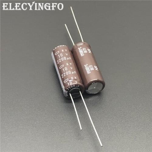 10Pcs/50Pcs 2200uF 10V2200UF NCC KY Series 10x30mm Low ESR 10V2200uF Aluminum Electrolytic Capacitor