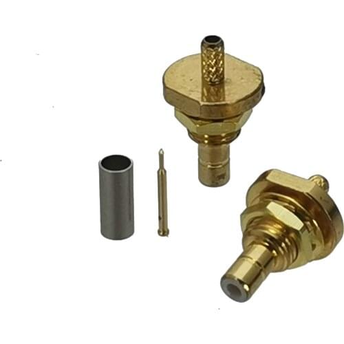 10pcs Connector SMB male bulkhead crimp for RG316 LMR100 RG174 COAXIAL