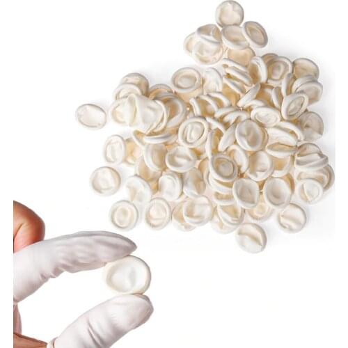 100pcs Durable Natural Latex Anti-Static Finger Cots Practical Design Disposable Makeup Eyebrow Extension Gloves Tools New