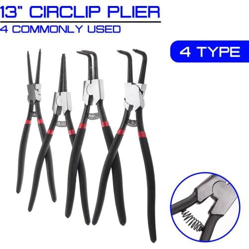 13 inch Circliper Snap Ring Plier Curved Tip Plier Electrician Crimping Tool Internal/External/Straight/Bent Optional Hand Tool