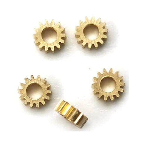 161.5A 0.2M Copper Pinion OD=3.6mm Width 1.2mm 16 Teeth 1.45mm Hole Tight for 1.5mm Motor Shaft Mini Thin Metal Gear 5PCS/Lot