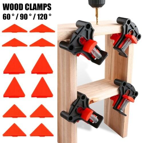 16pcs/set Wood Angle Clamps 60/90/120 Degrees Fixer Corner Clamp Woodworking Angle Clamps Hand Tool Set for Taper,T Joints,Plate
