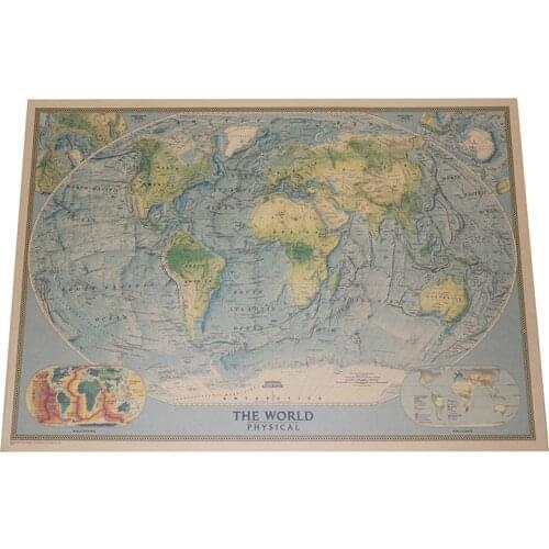 English world map 2 pcs Business office decorative painting Wall decoration map poster world map 72.5*51.5cm