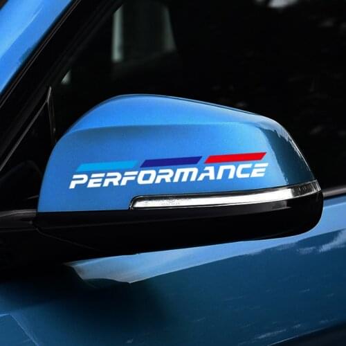 2pcs M Power Performance car rearview mirror sticker for BMW 1 3 4 5 7 Series GT X1 X3 X4 X5 X6 F15 F16 F18 F10 F25 F30 F31 F34