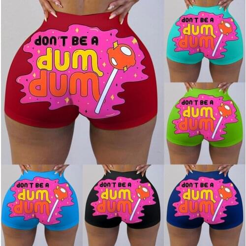 2021 Fashion Women Biker Shorts Letters Print Clubwear Homewear Summer Casual Stretch Slim Shorts Bottoms short deportivo mujer