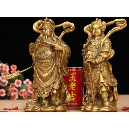 24cm Chinese pure copper Guan Gong Wei Tuo Buddha Town House Image crafts ornaments