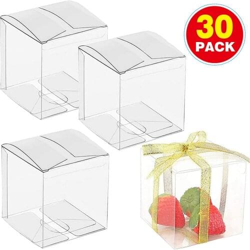 30pcs Clear Plastic Boxes For Gifts Packing Box Gift Packaging Transparent Candy Box Wedding Gift Boxes Wedding Party Favors