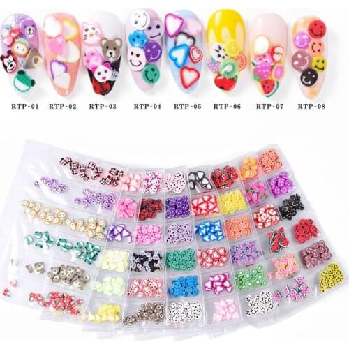 Nail Art 3D Sticker Cartoon Pattern DIY Sweet Design Tiny Slices Decoration Beauty Polymer Clay Nail Accessory