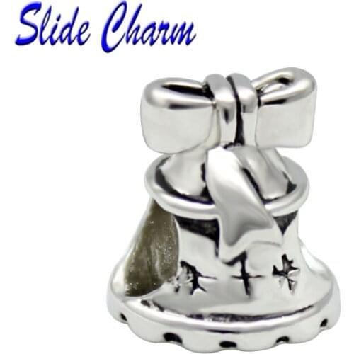 5mm straight hole fashion jewelry DIY charm European style Christmas beads, Christmas bells Fit Pandora Bracelet Necklace