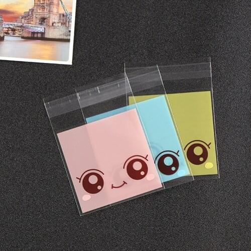 500PCS Lovely Cartoon Cellophane Cookie Bags Packaging Cookie Bags Plastic OPP Bag with Self Adhesive Wedding Favor Bags 7x7cm