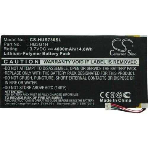 Cameron Sino 4000mAh Battery For Huawei MediaPad,S7-301U,HB3G1H
