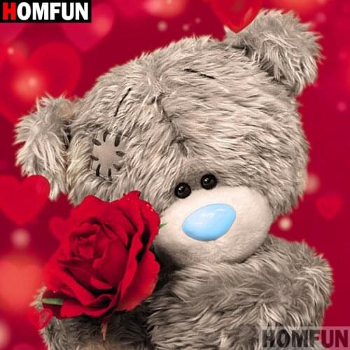 HOMFUN Full Square/Round Drill 5D DIY Diamond Painting "Cartoon bear" 3D Diamond Embroidery Cross Stitch Home Decor A19413
