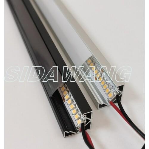 2m Corner Mounting Led Aluminium profile channel for strips SDW034 with PC Black diffuser