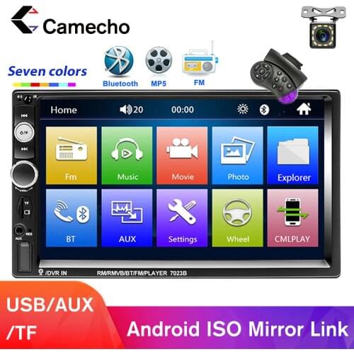 Camecho 2din Car Radio 7"HD Android ISO Mirrorlink Bluetooth USB MP5 Car Multimedia Player Autoradio for Universal Car Stereo