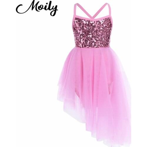 Sequins Ballet Tutu Dress Ballerina Dancewear Kids Tulle Ballet Dance Costumes Gymnastics Leotards Dress for Girls Performance