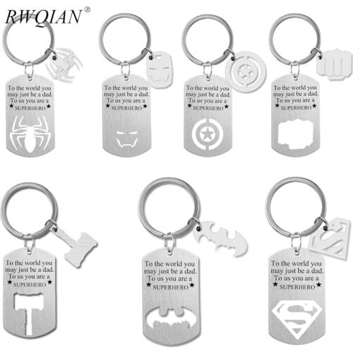Custom Marvel Keychain Personalized Engraved Photo Text Key Ring Keepsake Boyfriend Dad Son Brother Couple Key Chain Gift 2020