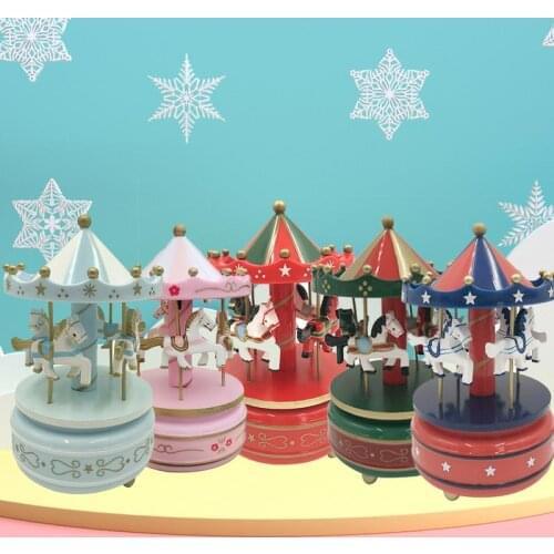 Wooden Music Box Castle In The Sky Music Box Christmas Birthday Favors Gift For Kids Carousel Music Carousel Music Box Toy Gift