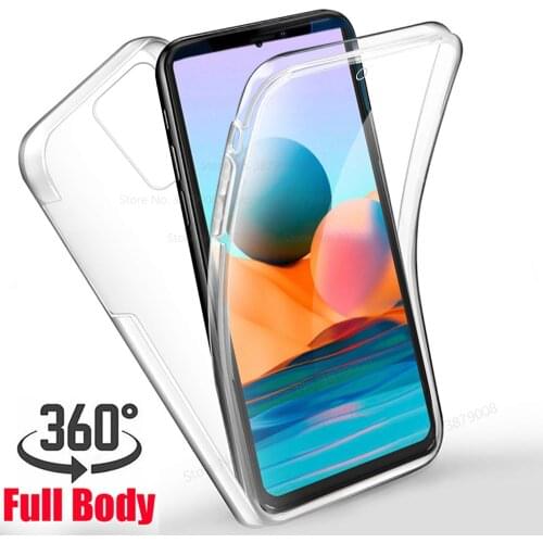 360° Full Body Double case for xiaomi redmi note 10 10T Transparent soft Silicone cover redmi note10 10S pro protect phone cover
