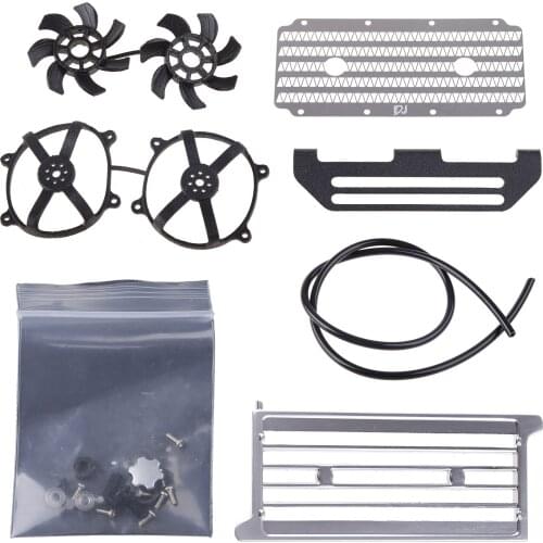 DJC-0641 LS3 V8 6.2L Simulation Engine Cover Radiator Motor Fan for 1/10 TRX4 D90/110/130 RC Car Parts 634F
