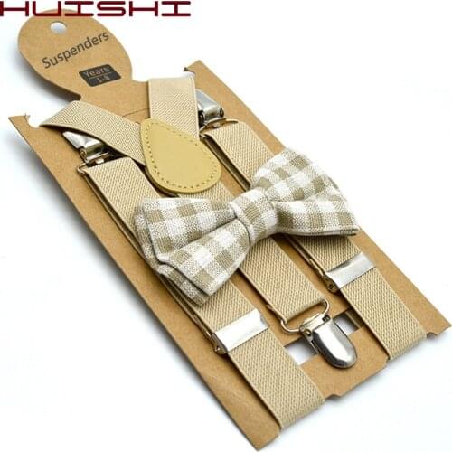 HUISHI Baby Boy Buspenders Luxury Bow Tie Sets Fashion New Design High Elastic Butterfly Knot Bowtie Kids Wedding Accessories