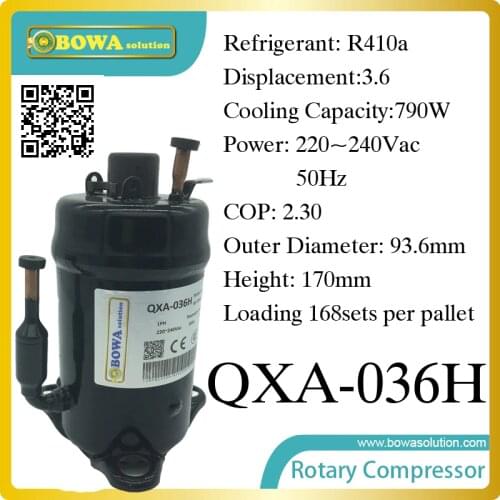 R410a compressor (790W cooling capacity) suitable for 500L refrigeration cabinet and beverage cooler